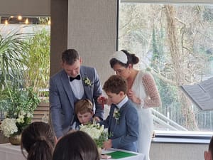Sand ceremony cork celebrant legal wedding ceremony at River Lee Hotel Cork