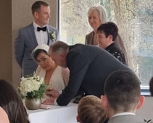 Legal wedding River Lee Hotel Cork Brian Twomey Celebrant Handfasting ceremony