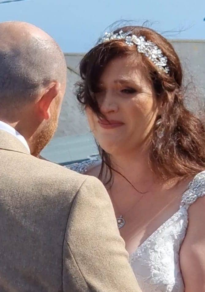 Bride at Dunmore House emotional at wedding MAKING HER WEDDING VOWS