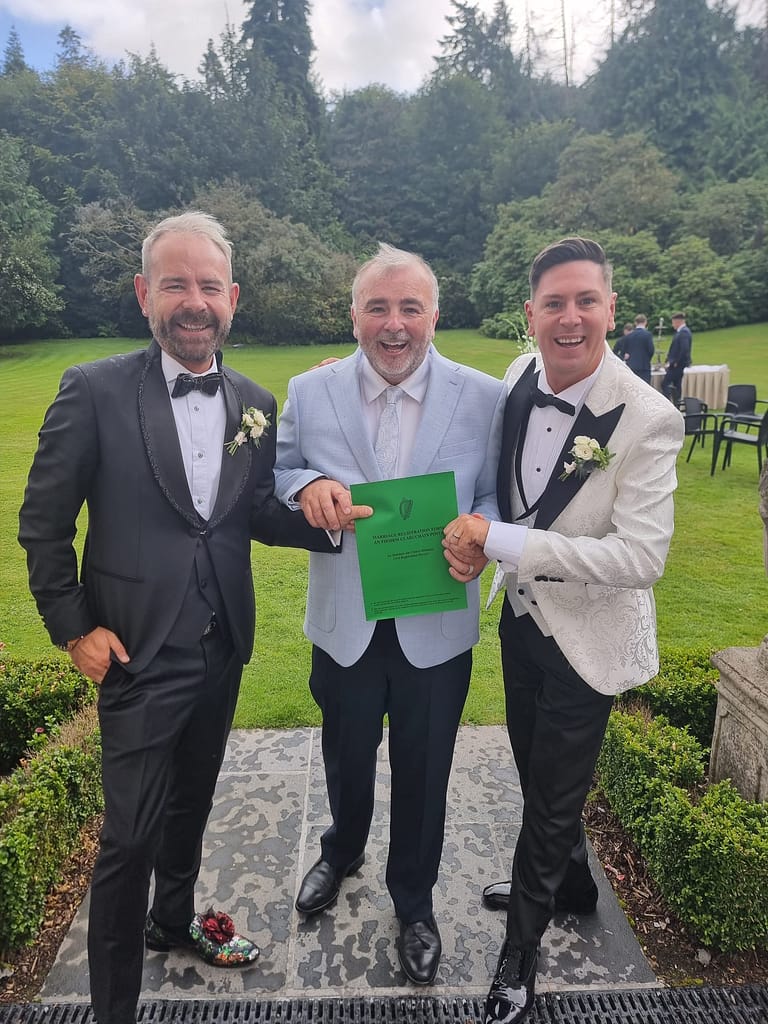 Graham & Jonathan marry at Maryborough Hotel with Brian Twomey celebrant in stunning ceremony at the Orangery