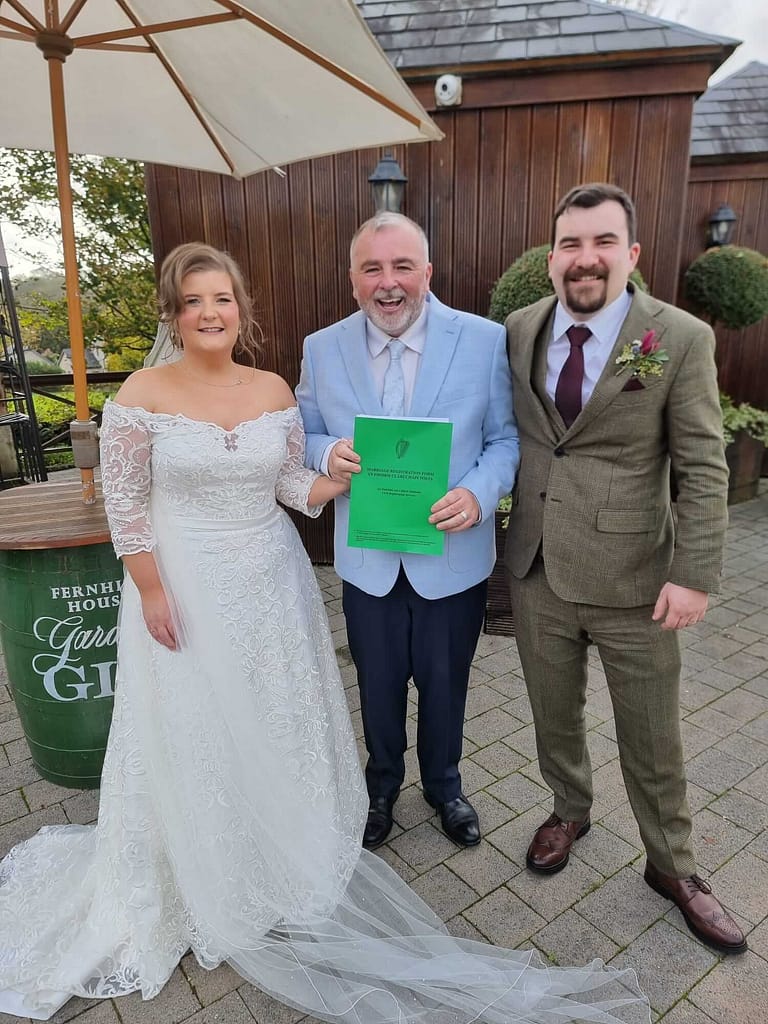 Evelyn & David marry at Fernhill Clonakilty with Brian Twomey legal wedding Celebrant