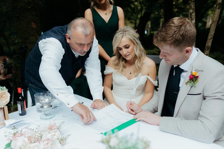 Legal Civil wedding signing Green Book MRF Cork Celebrant