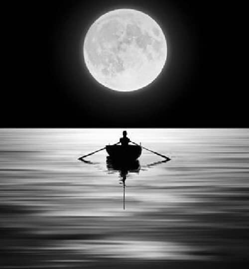 moonlit rowing boat end of life